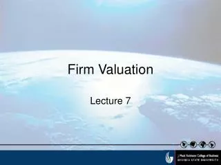 Firm Valuation