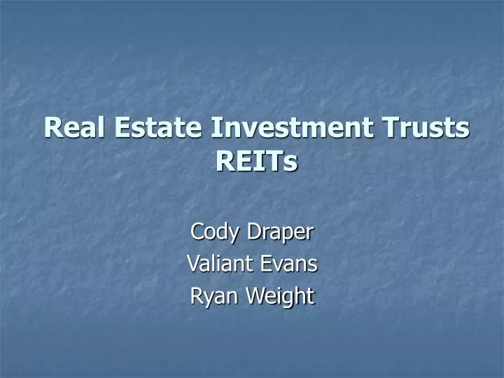 real estate investment trusts reits
