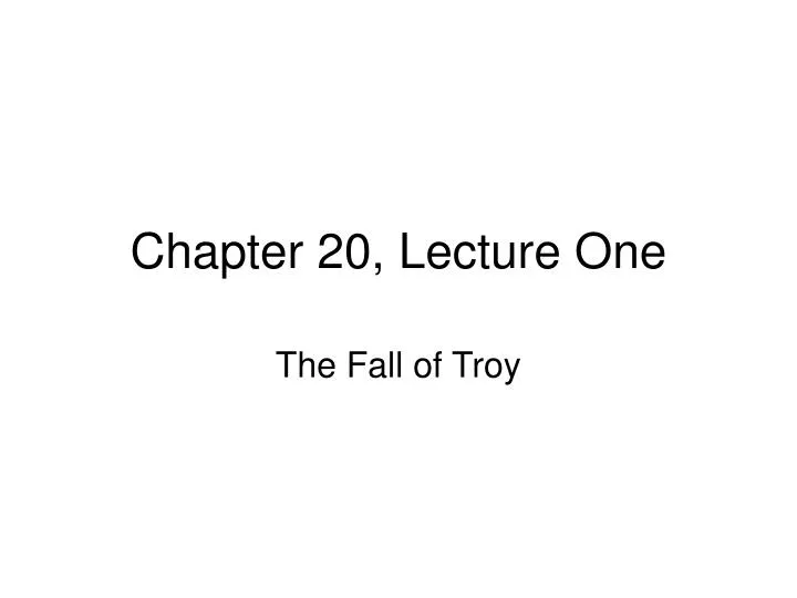 chapter 20 lecture one