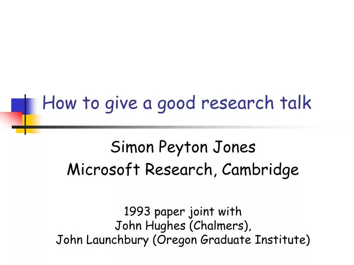 how to give a good research talk