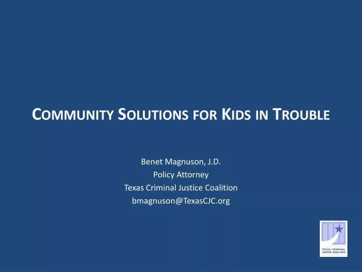 community solutions for kids in trouble
