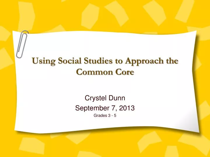 using social studies to approach the common core