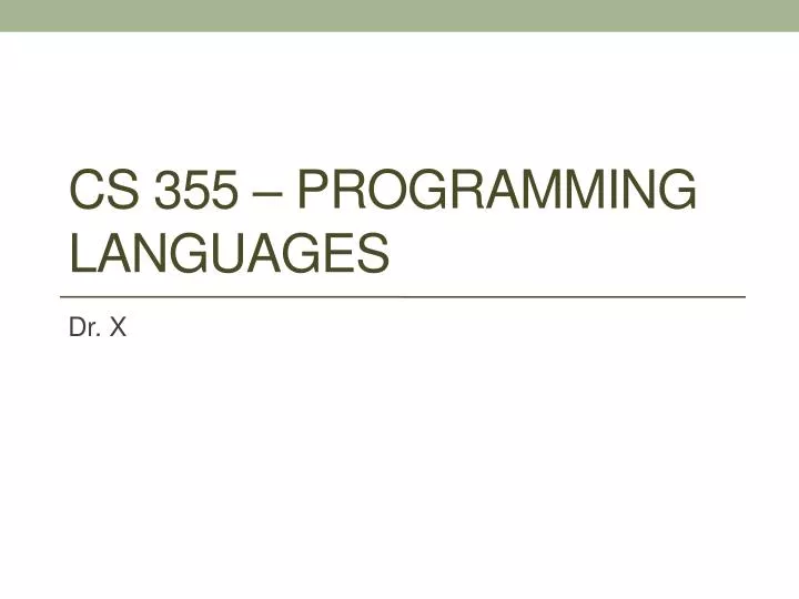 cs 355 programming languages
