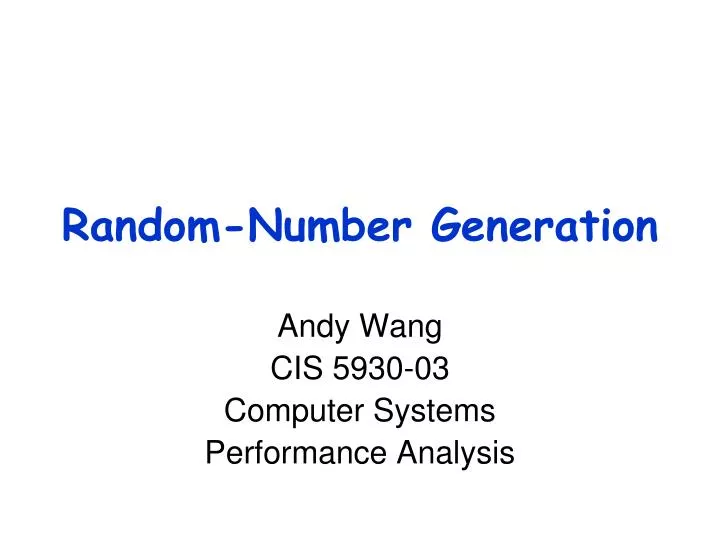 random number generation
