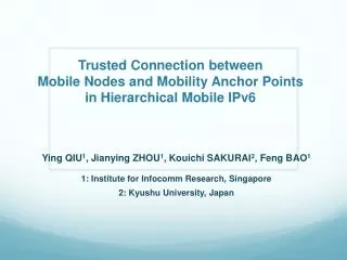 Trusted Connection between Mobile Nodes and Mobility Anchor Points in Hierarchical Mobile IPv6