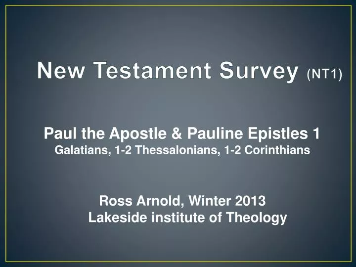 new testament survey nt1