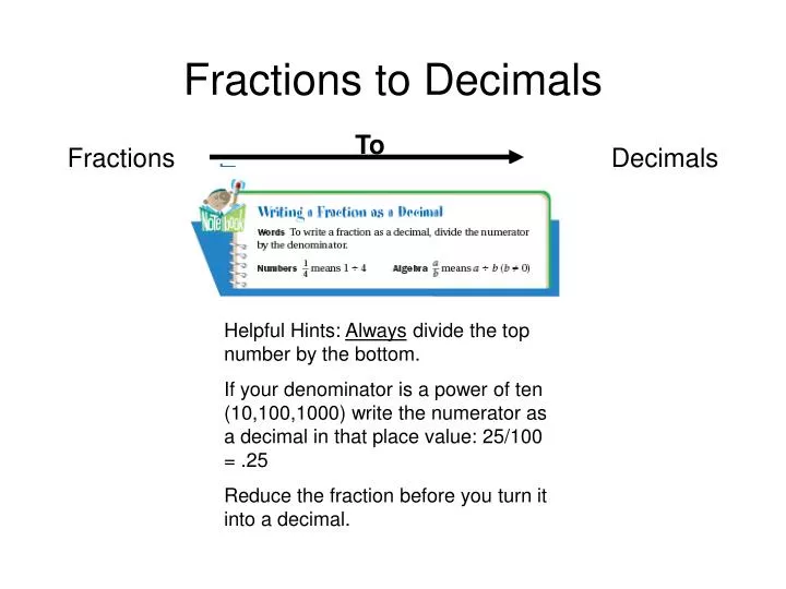 fractions to decimals