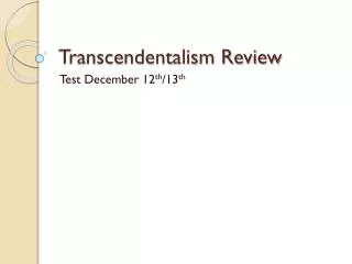 Transcendentalism Review