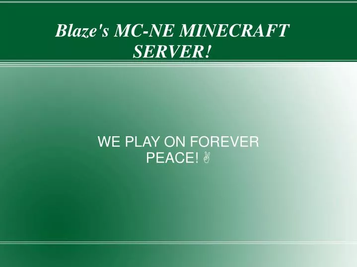 we play on forever peace a