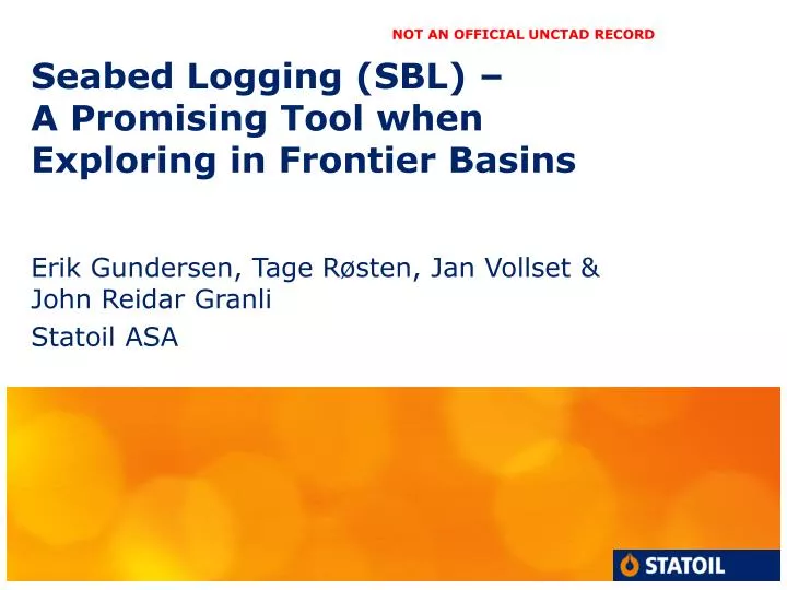 seabed logging sbl a promising tool when exploring in frontier basins