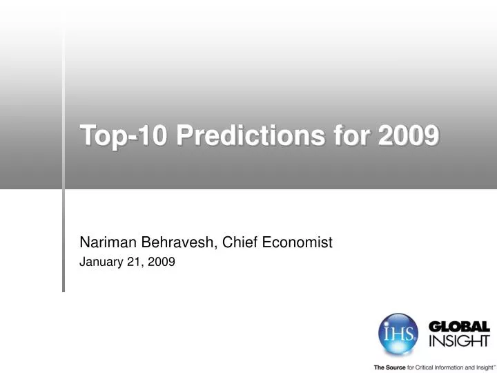 top 10 predictions for 2009