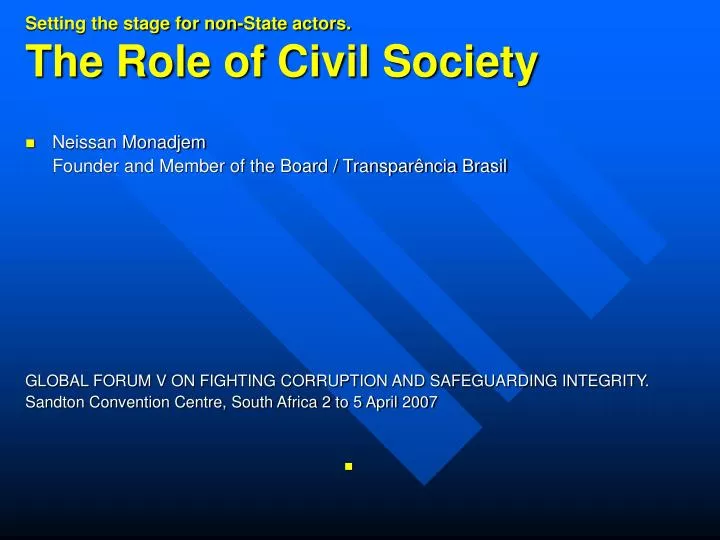 setting the stage for non state actors the role of civil society