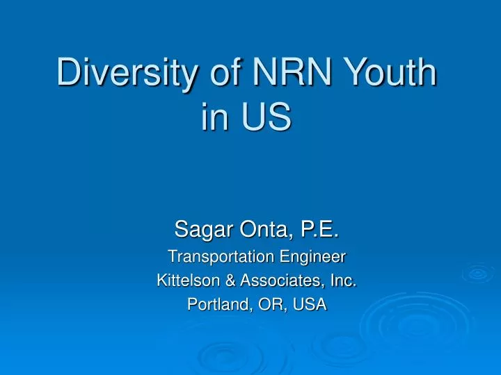 diversity of nrn youth in us