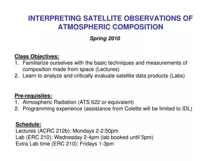 interpreting satellite observations of atmospheric composition