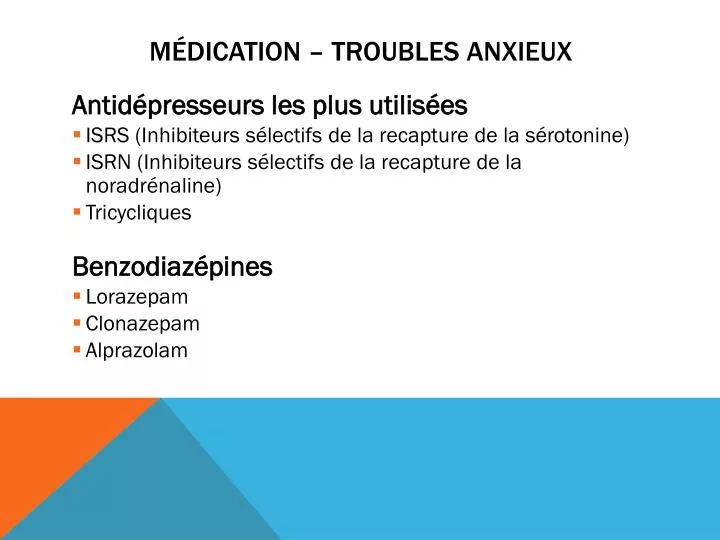 m dication troubles anxieux