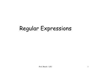 Regular Expressions