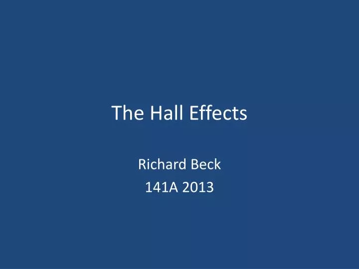 the hall effects
