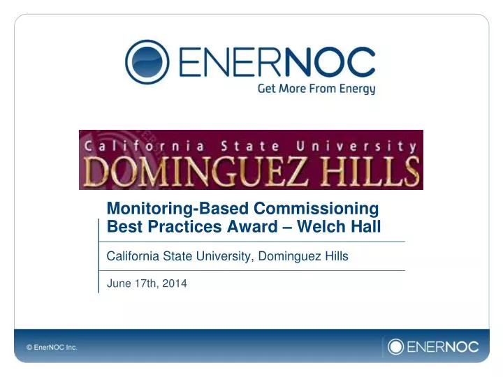 monitoring based commissioning best practices award welch hall