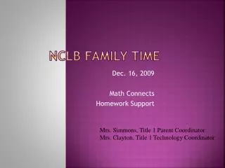 NCLB Family Time