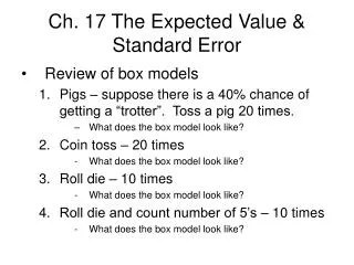 ch 17 the expected value standard error