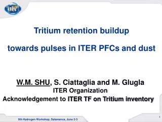 Tritium retention buildup towards pulses in ITER PFCs and dust