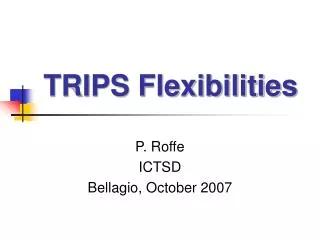 TRIPS Flexibilities