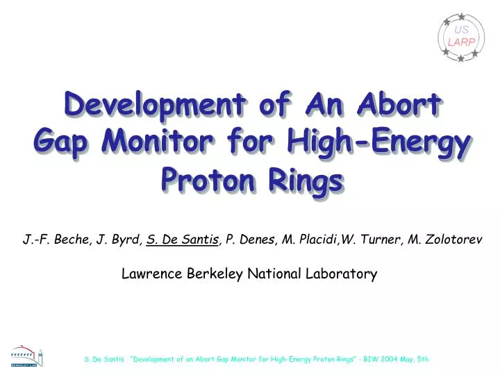 development of an abort gap monitor for high energy proton rings
