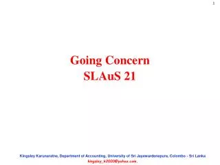 Going Concern SLAuS 21