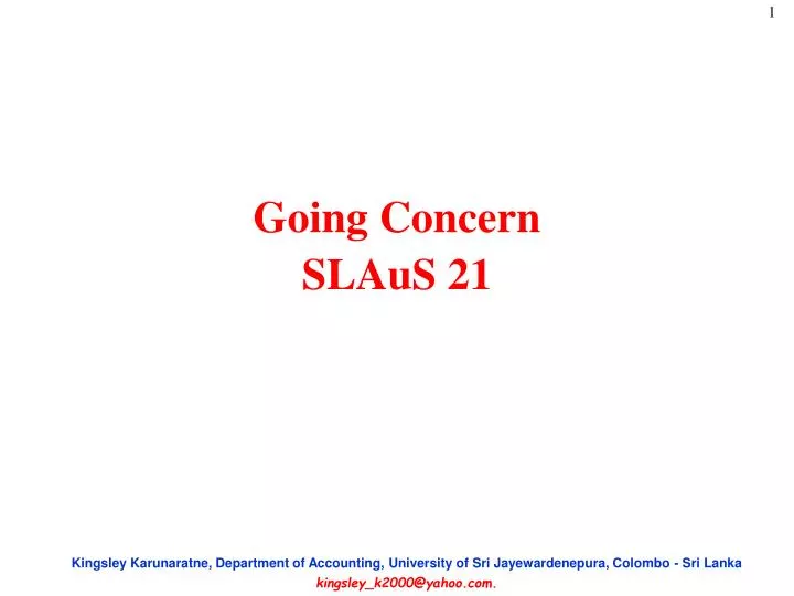 going concern slaus 21