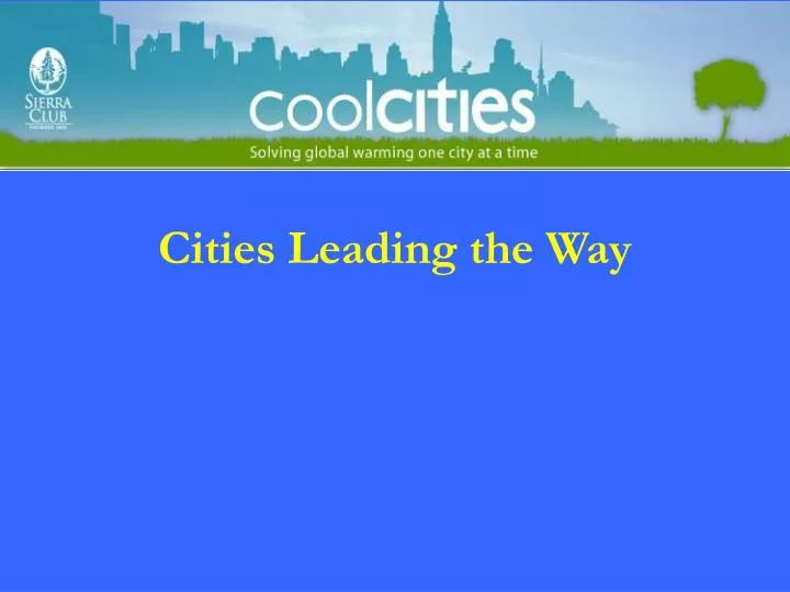 cities leading the way