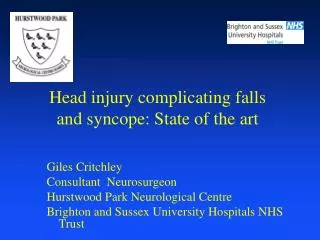 Head injury complicating falls and syncope: State of the art