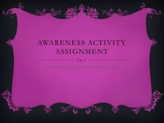 Awareness Activity Assignment