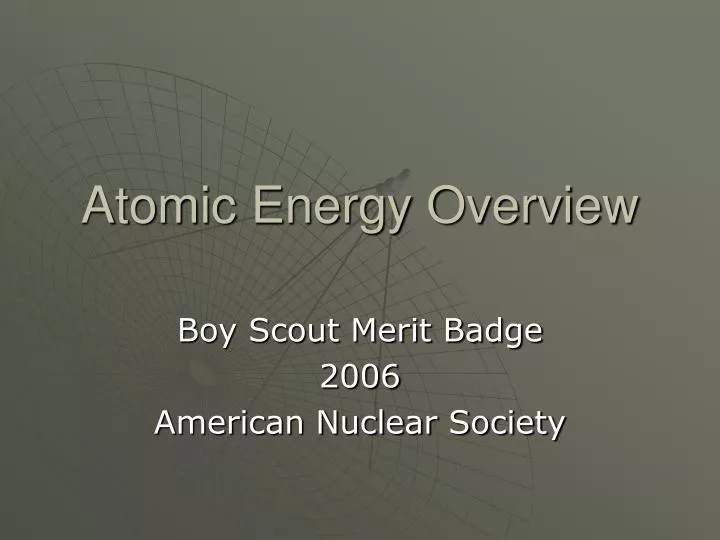 atomic energy overview