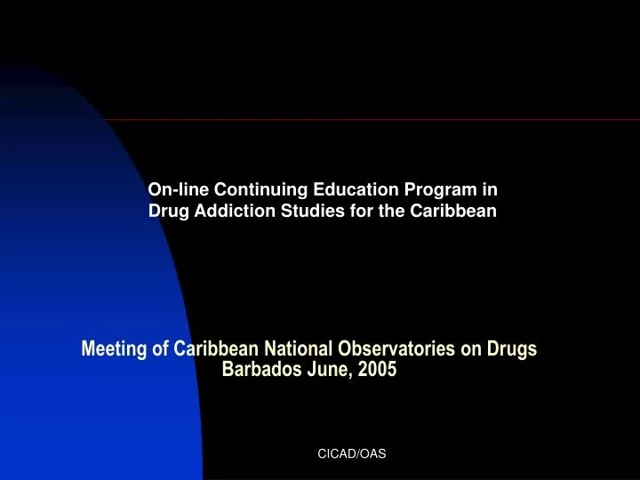 meeting of caribbean national observatories on drugs barbados june 2005