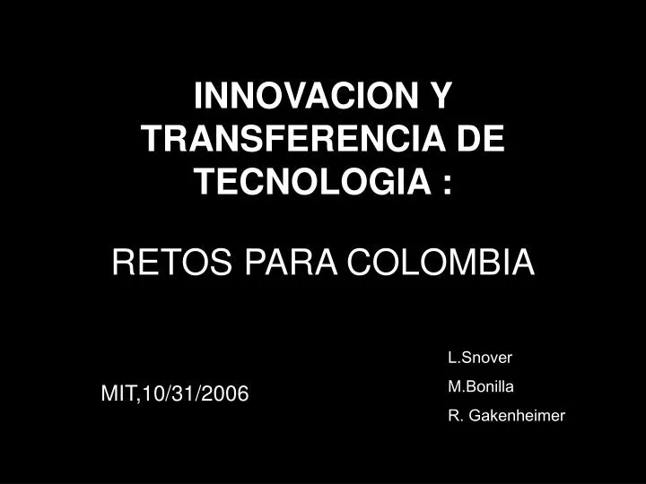 innovacion y transferencia de tecnologia