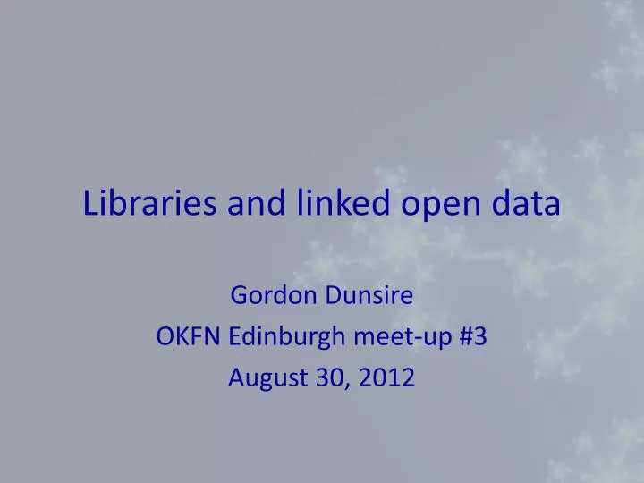 libraries and linked open data