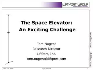 The Space Elevator: An Exciting Challenge