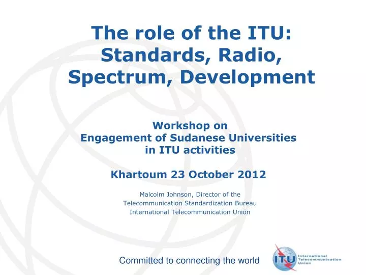 the role of the itu standards radio spectrum development