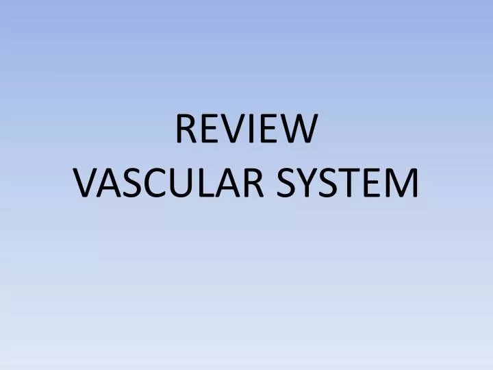 review vascular system