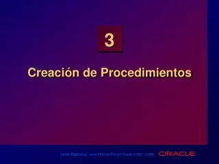 Creación de Procedimientos