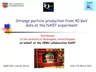 Strange particle production from 40 GeV data at the NA57 experiment