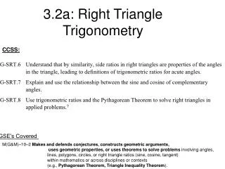 3.2a: Right Triangle Trigonometry