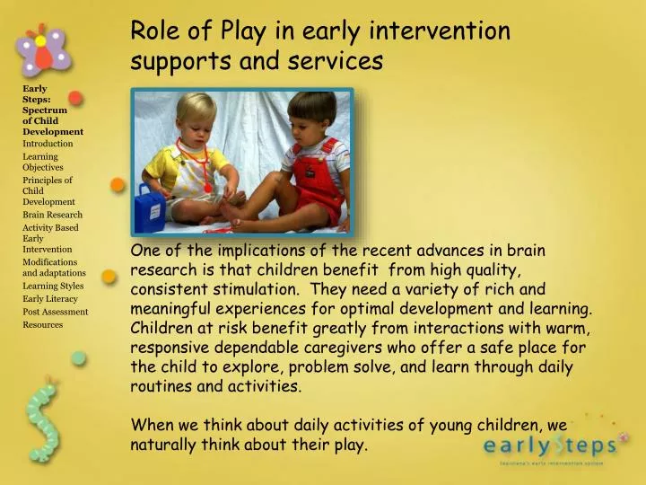 role of play in early intervention supports and services