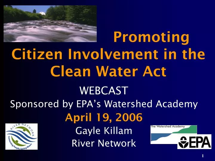 promoting citizen involvement in the clean water act