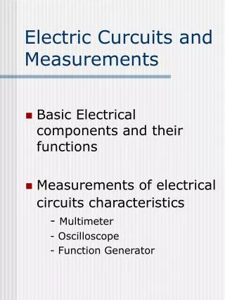 Electric Curcuits and Measurements
