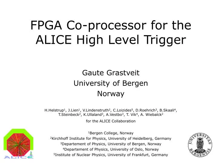fpga co processor for the alice high level trigger