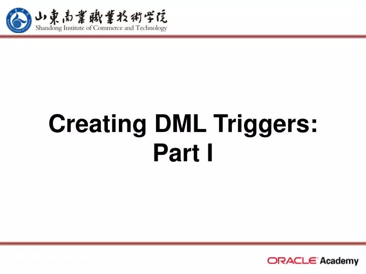 creating dml triggers part i