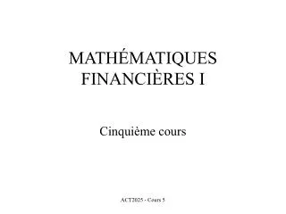 math matiques financi res i