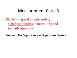 Measurement Class 3