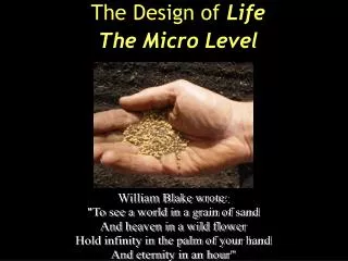 The Design of Life The Micro Level